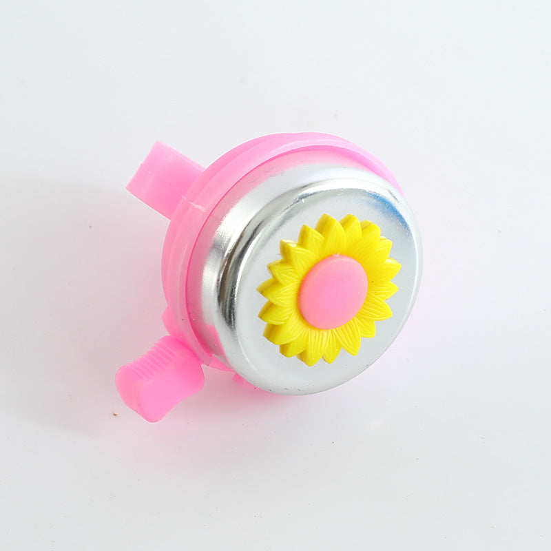 Playful Sunflower-Themed Bicycle Bell with Adjustable Universal Clamp and Metal Dome Bowlift