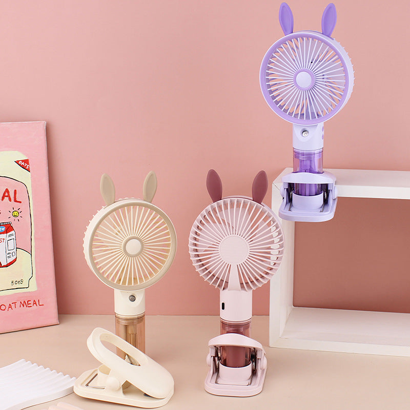 Women Portable Mini Fan with Spray Function Bowlift