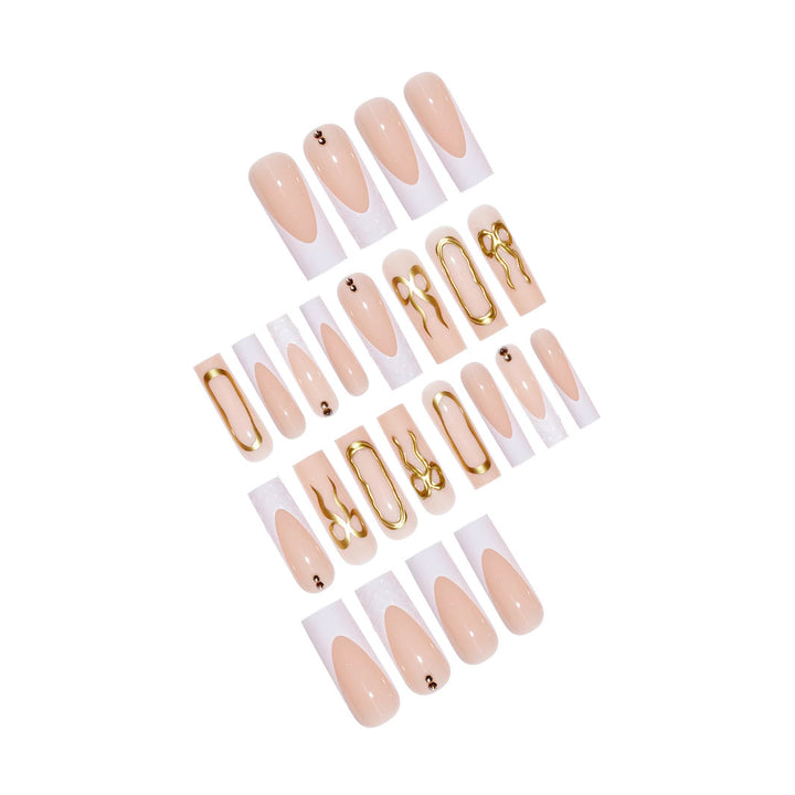 Elegant Bow-Embellished Press-On Nails Bowlift