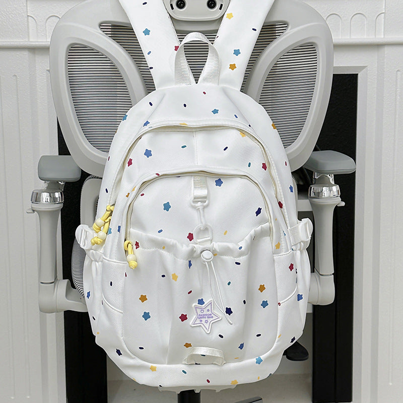 Backpack with Colorful Star Pattern and Versatile Compartments Bowlift