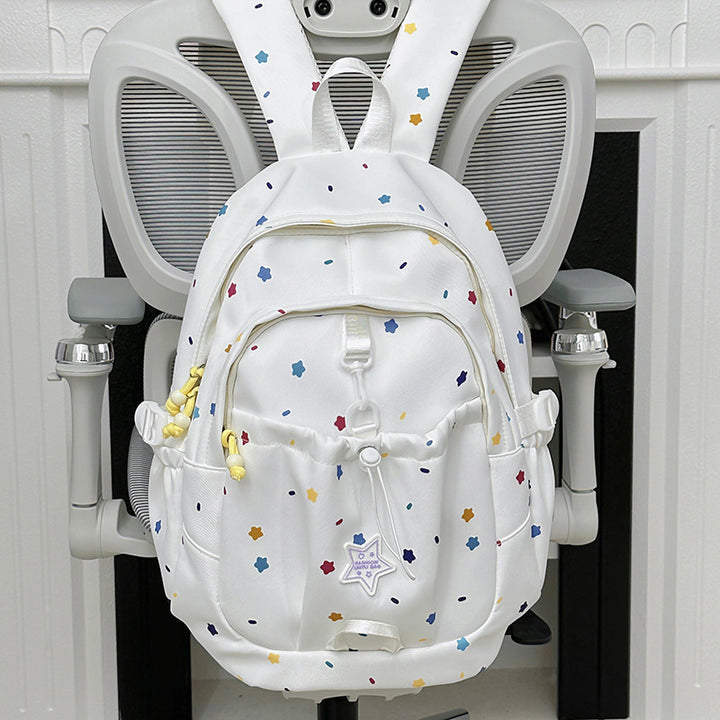 Backpack with Colorful Star Pattern and Versatile Compartments Bowlift