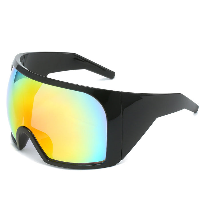 Oversized Shield Sunglasses with Enhanced UV Protection Bowlift