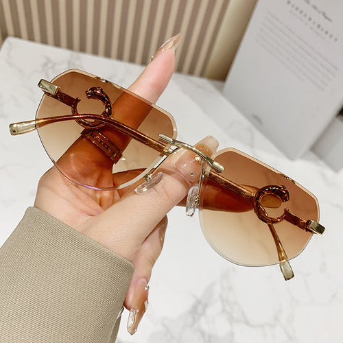 Women's trendy chic sunglasses in modern design with delicate metal frame Bowlift