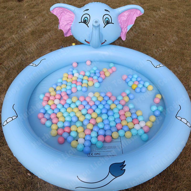 Unisex Inflatable Kiddie Pool with Elephant Design Bowlift