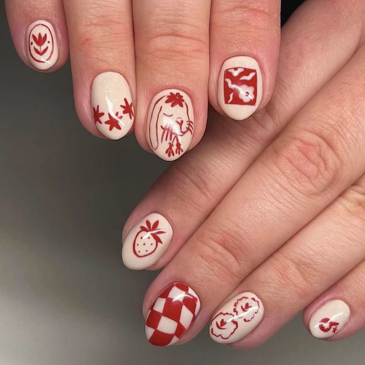 Artistic Themed Press-On Nail Set Bowlift
