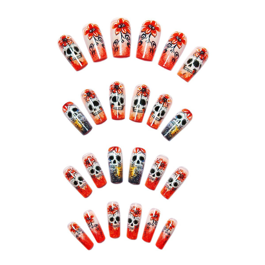 Art Nails in Creative Skull Design Bowlift