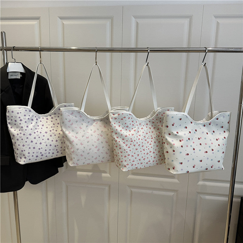 Floral Print Shopping Tote Bag Bowlift