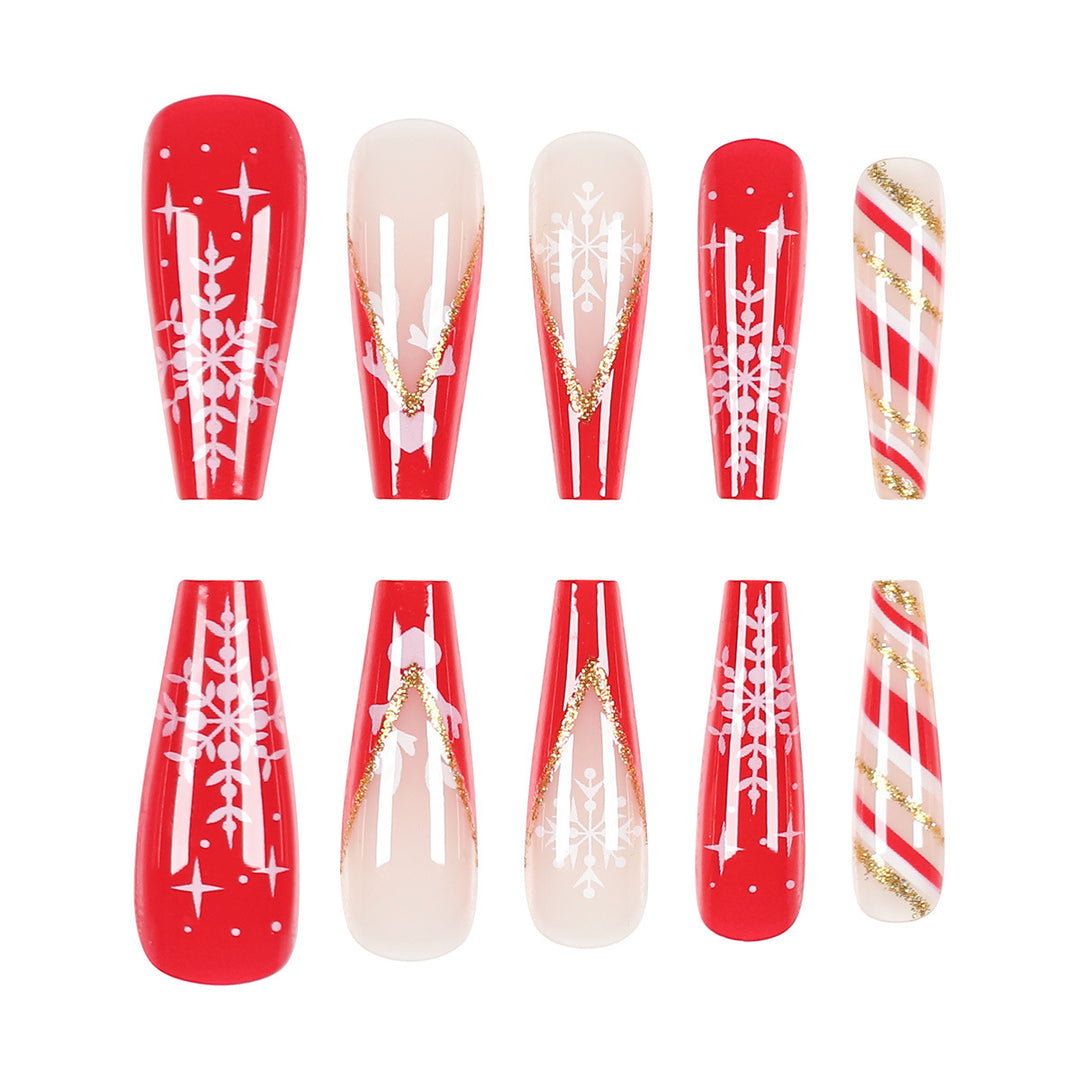 Holiday-Themed Stiletto Press-On Nails Bowlift