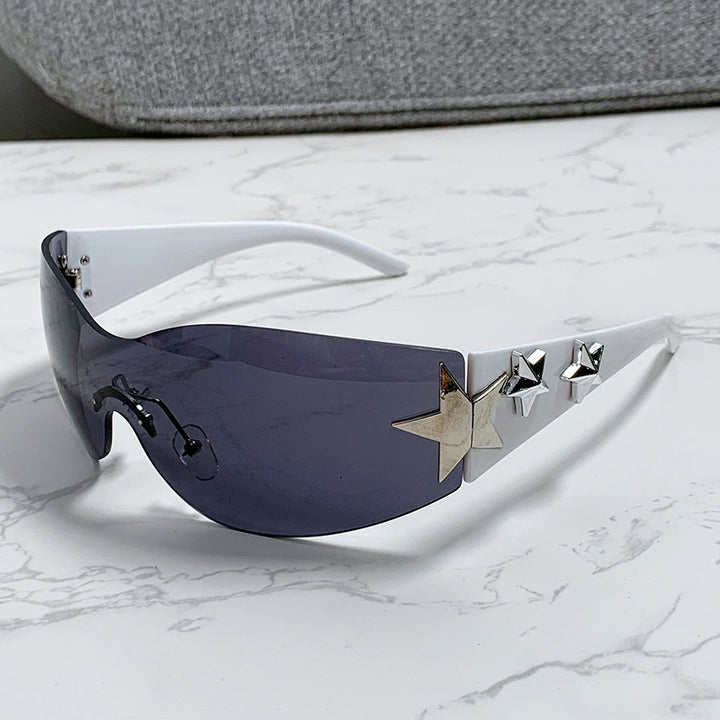 Women's stylish sports sunglasses with half-frame and striking star accents Bowlift