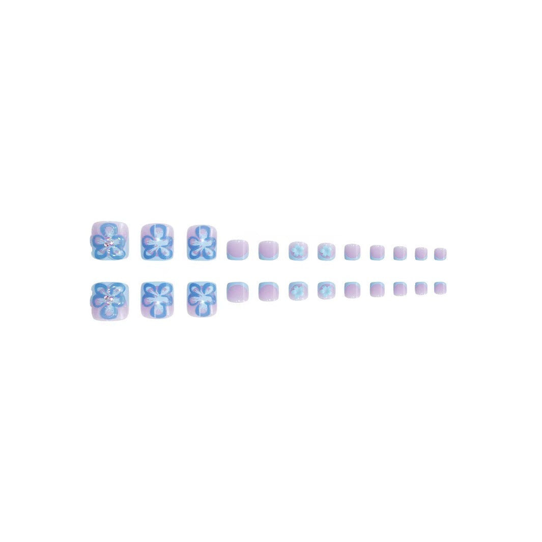 Floral Design Acrylic Nail and Toe Art Set Bowlift