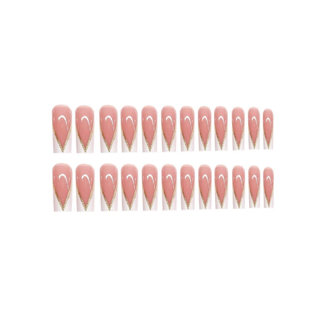 Elegant French Tip Press-On Nail Design Bowlift
