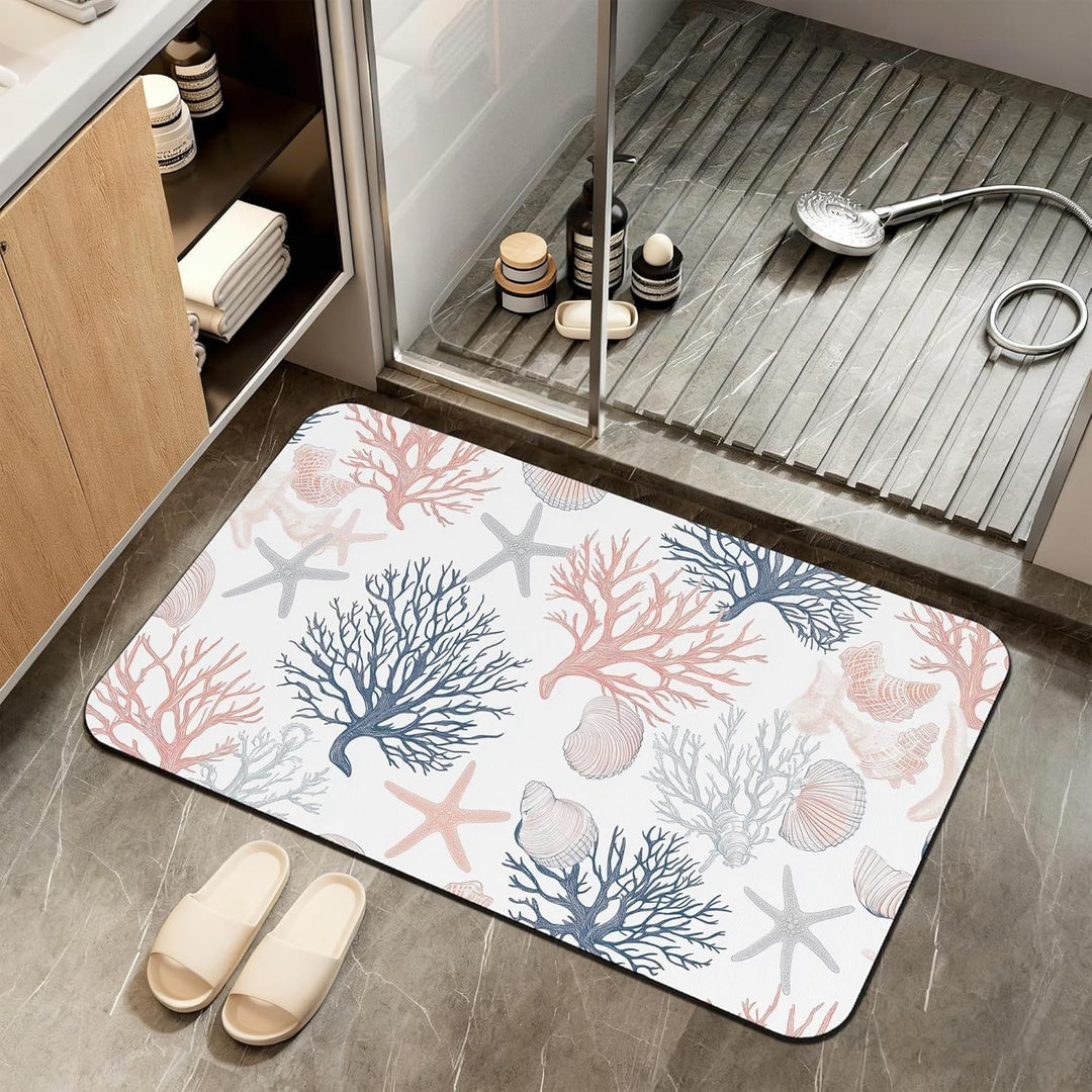 Abstract Marble Design Bath Mat