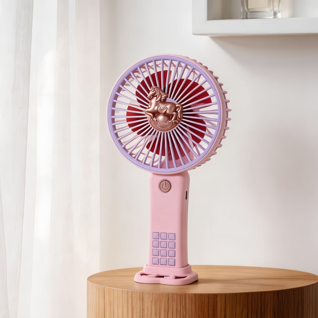 Ladies portable hand fan with creative horse design Bowlift