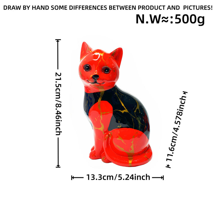 Artistic cat figurine in vibrant design Bowlift