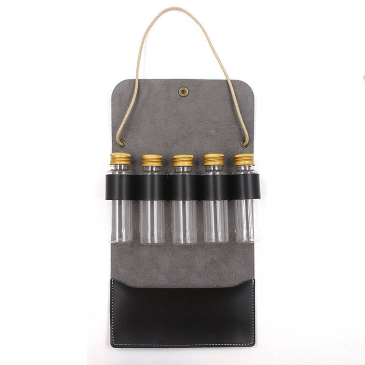 Refillable Glass Perfume Atomizer Trio with Leather Carry Case Bowlift