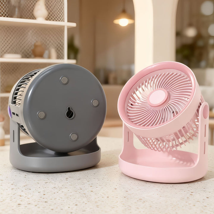 Ladies table fan with adjustable head and quiet operation mode Bowlift