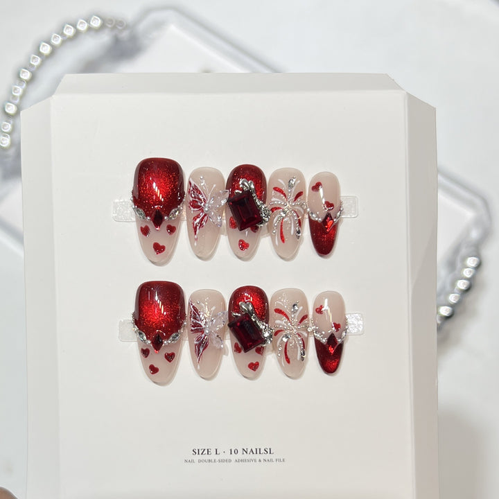 Decorative Themed Press-On Nail Set Bowlift