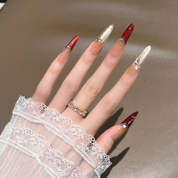 Premium Decorative Stiletto Press-On Nails Bowlift
