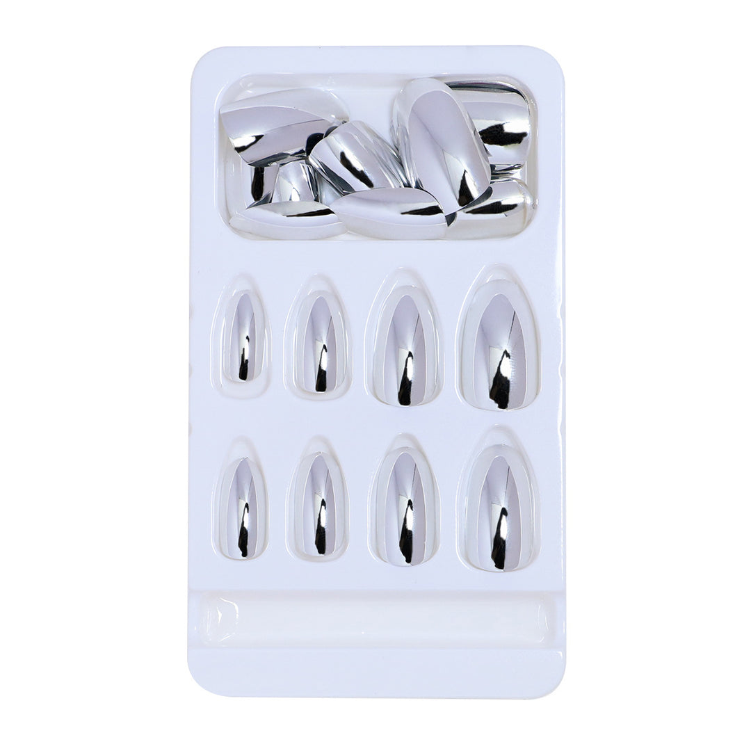 Metallic Glossy Press-On Nail Set Bowlift