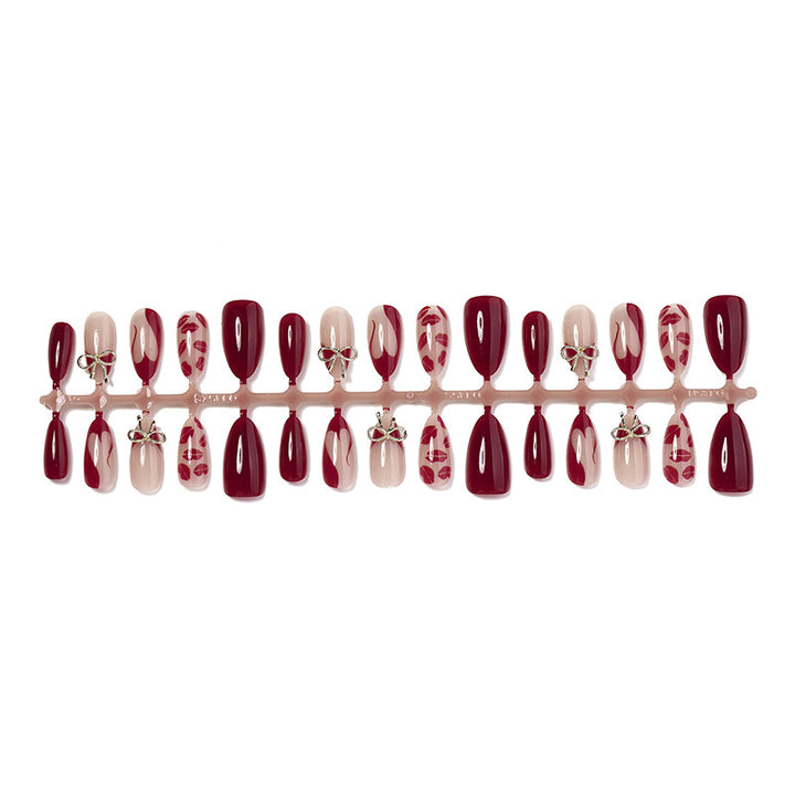 Detailed Decorative Press-On Nail Set Bowlift
