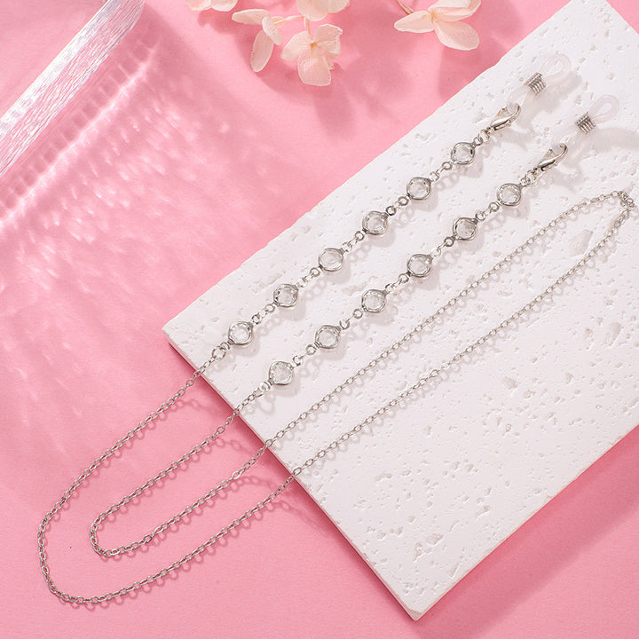 Stylish Crystal Chain Eyewear Holder Bowlift