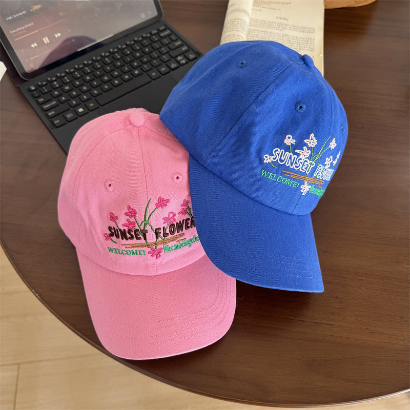 Women's Embroidered Floral Baseball Cap Bowlift