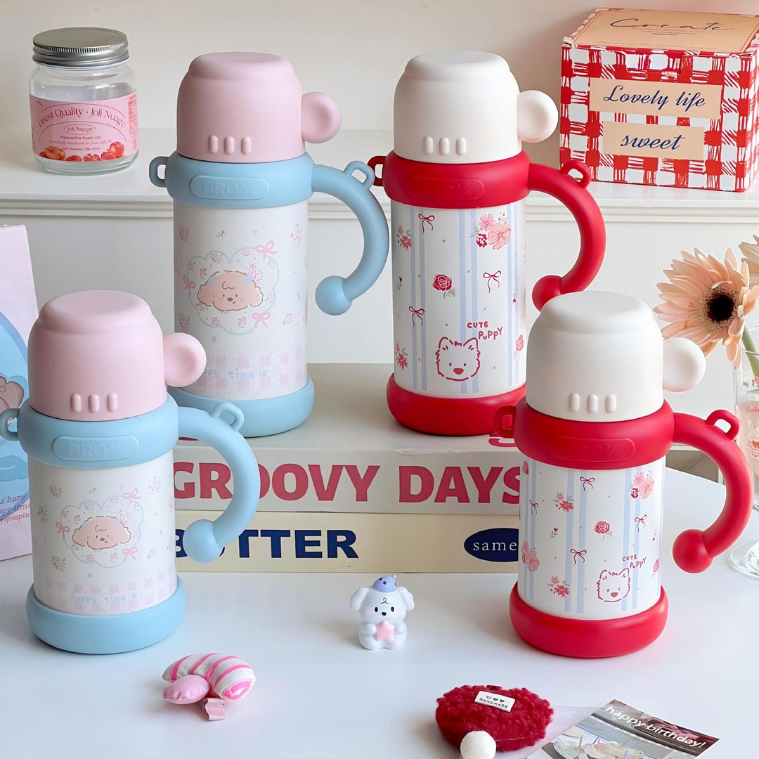 Ladies Insulated Floral Pattern Thermos Bottle Bowlift