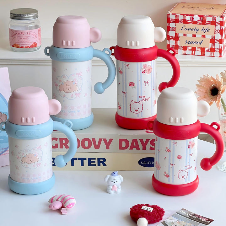 Ladies Insulated Floral Pattern Thermos Bottle Bowlift