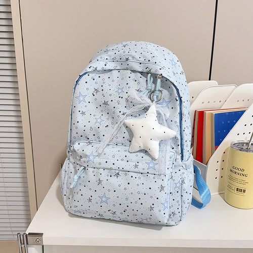 Star-Patterned School Backpack
