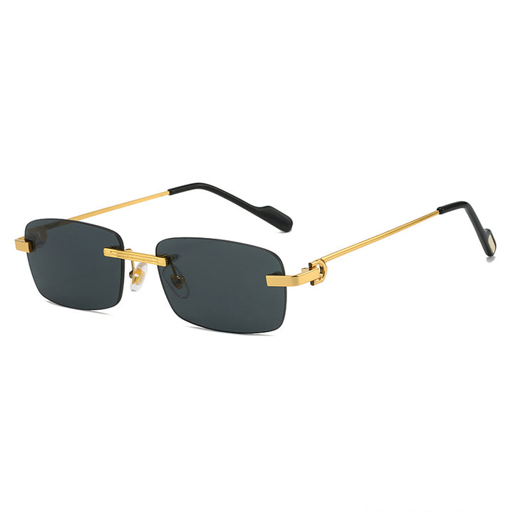 Women's fashionable rectangular sunglasses with delicate metal frame Bowlift