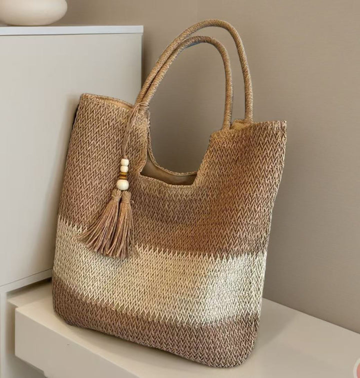 Macrame Crossbody Bag with Tassel Details Bowlift
