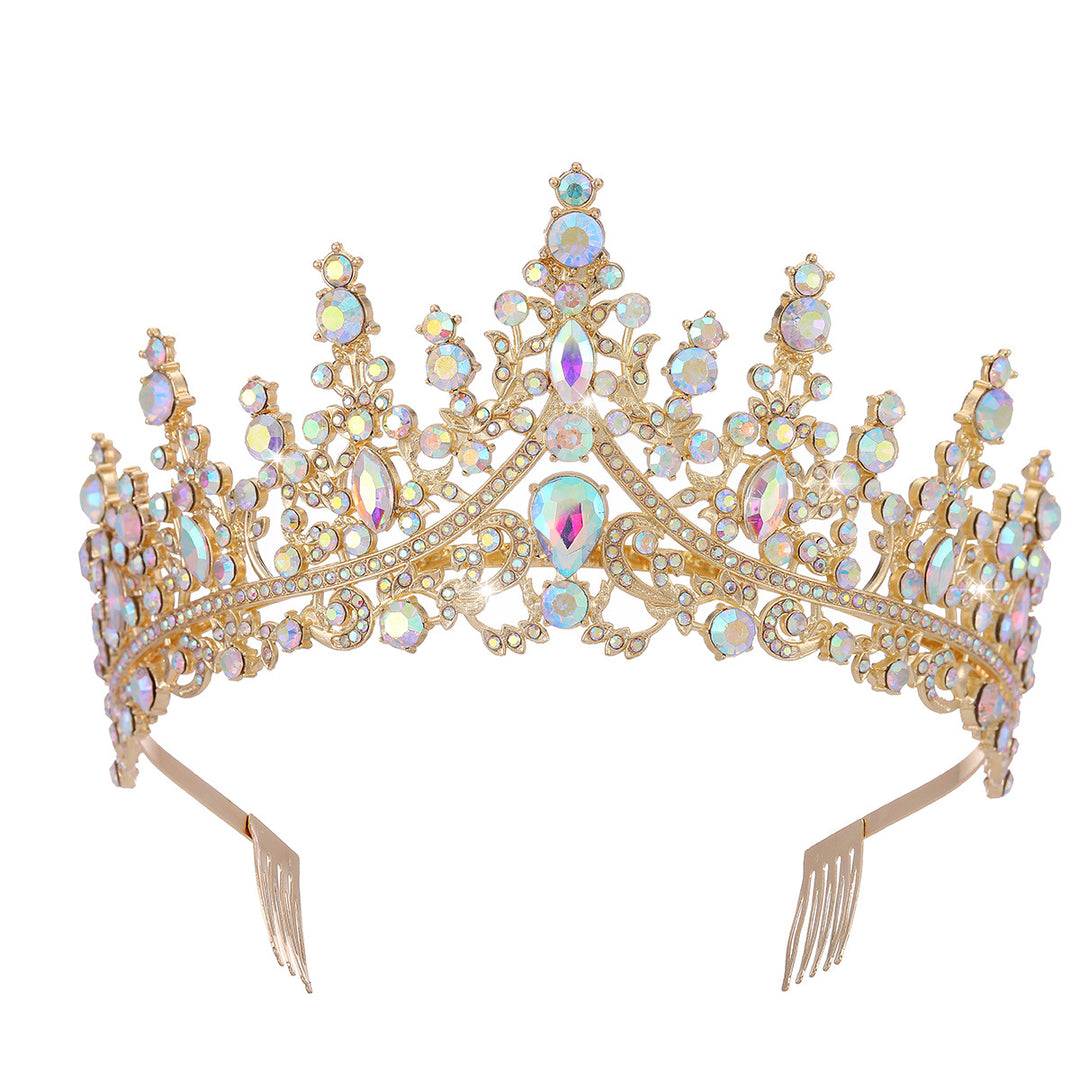 Ladies Rhinestone Tiara with Sparkling Gemstones Bowlift
