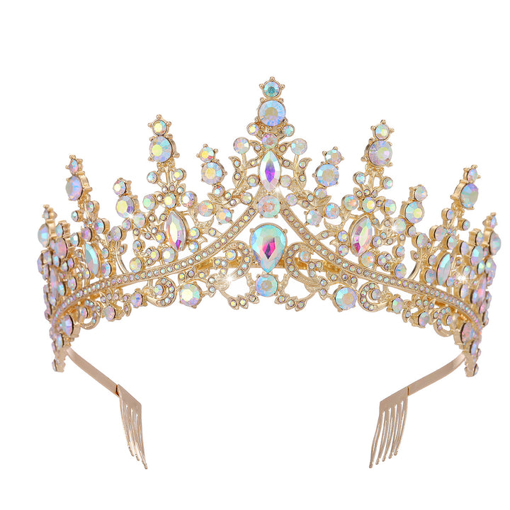 Ladies Rhinestone Tiara with Sparkling Gemstones Bowlift