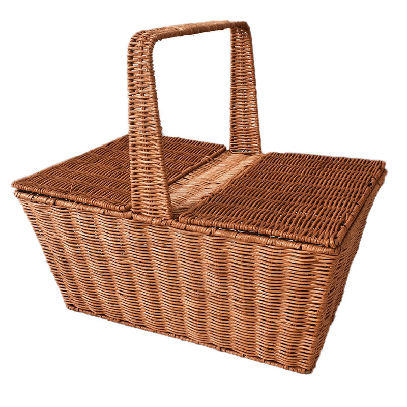 Handcrafted Woven Picnic Storage Basket Bowlift