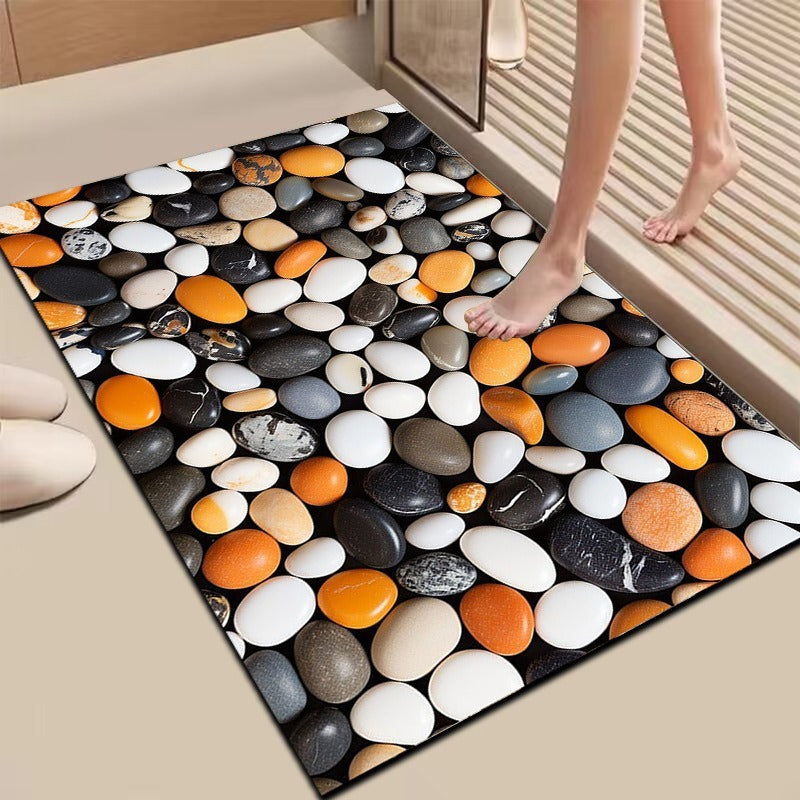Textured Stone Print Area Mat Bowlift
