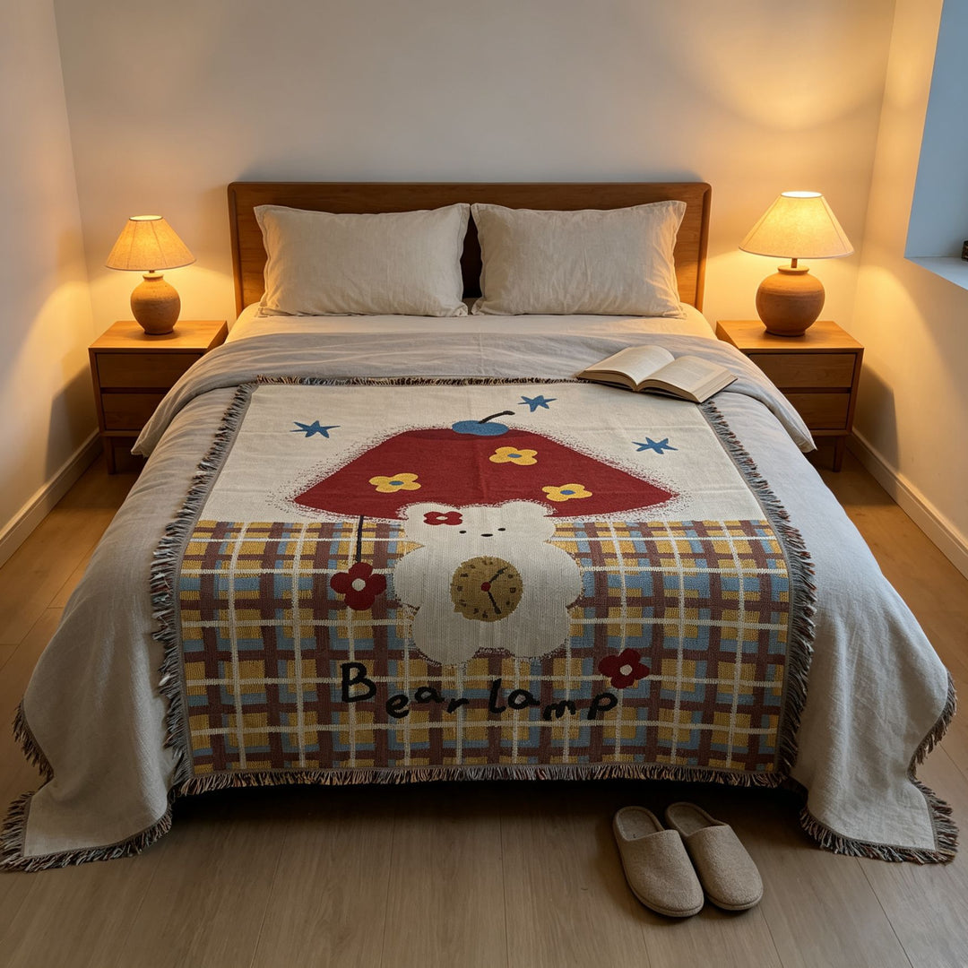Cozy Cartoon-Themed Decorative Throw Blanket