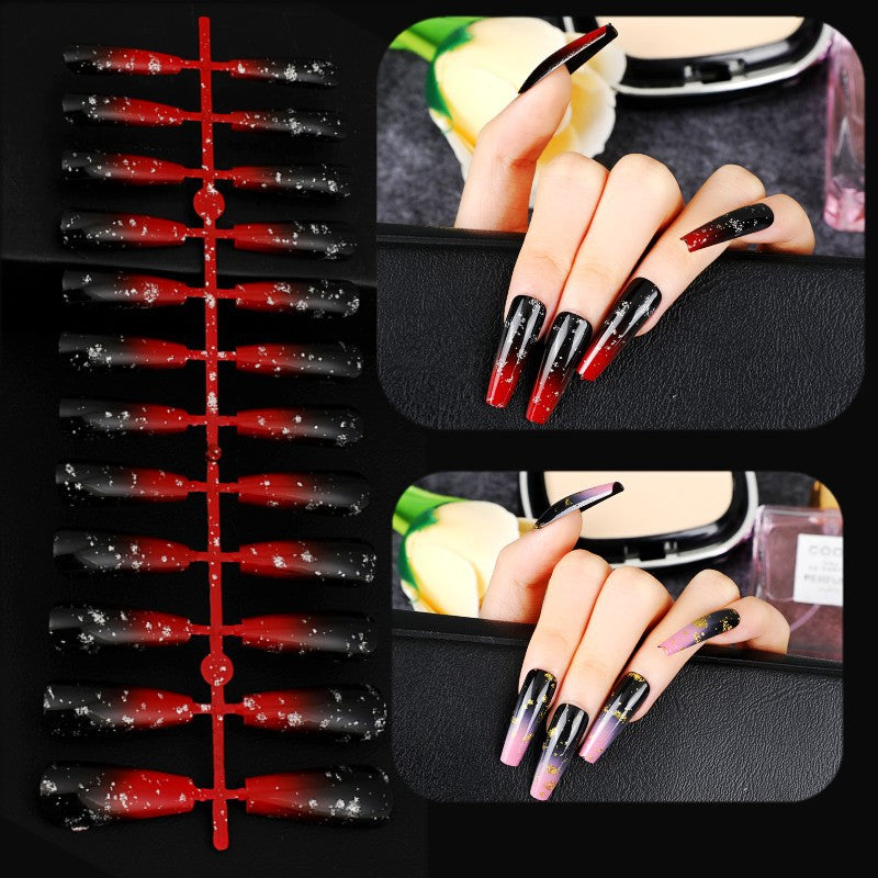 Elegant artificial nails with gold accents Bowlift