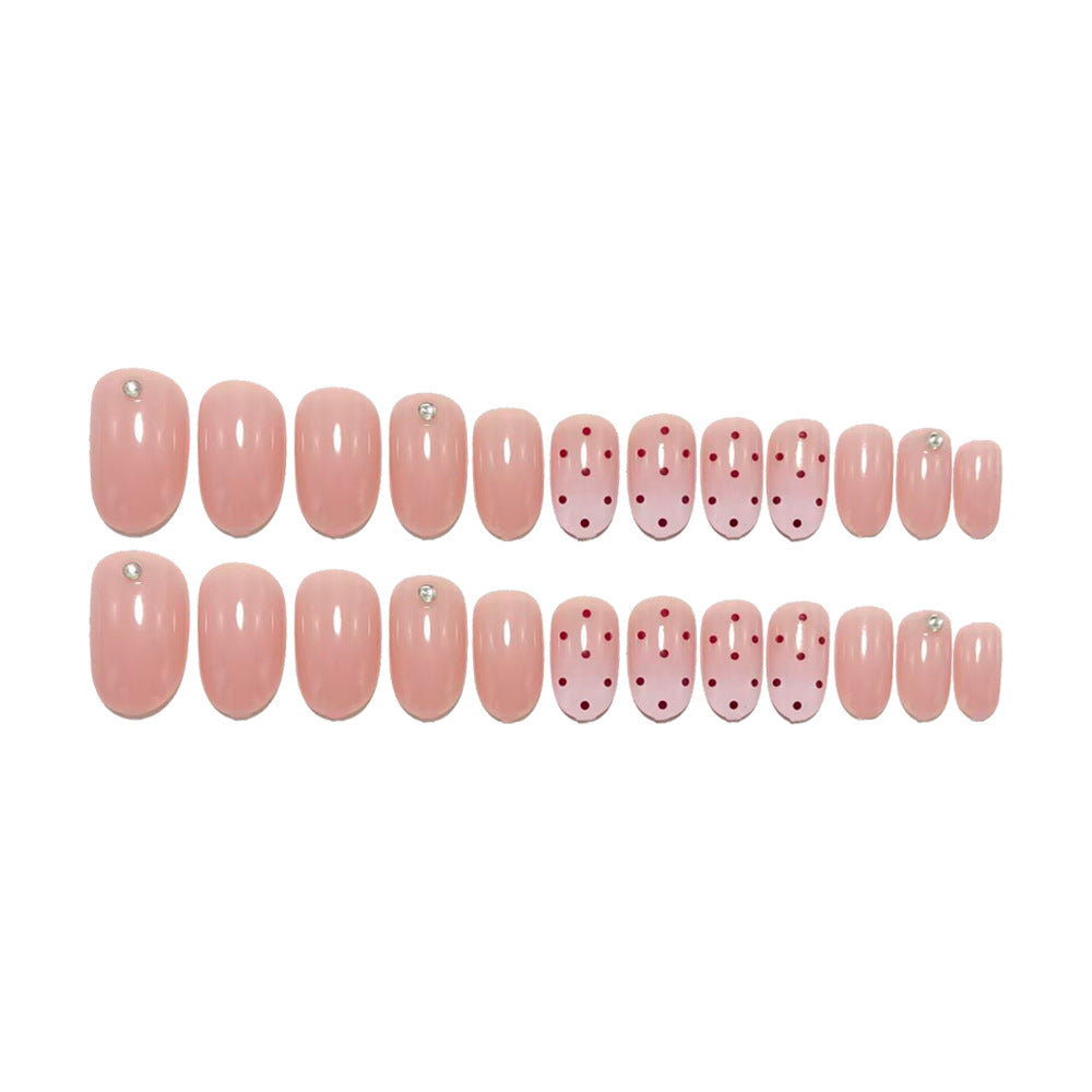 Trendy Polka Dot Design Artificial Nails Bowlift