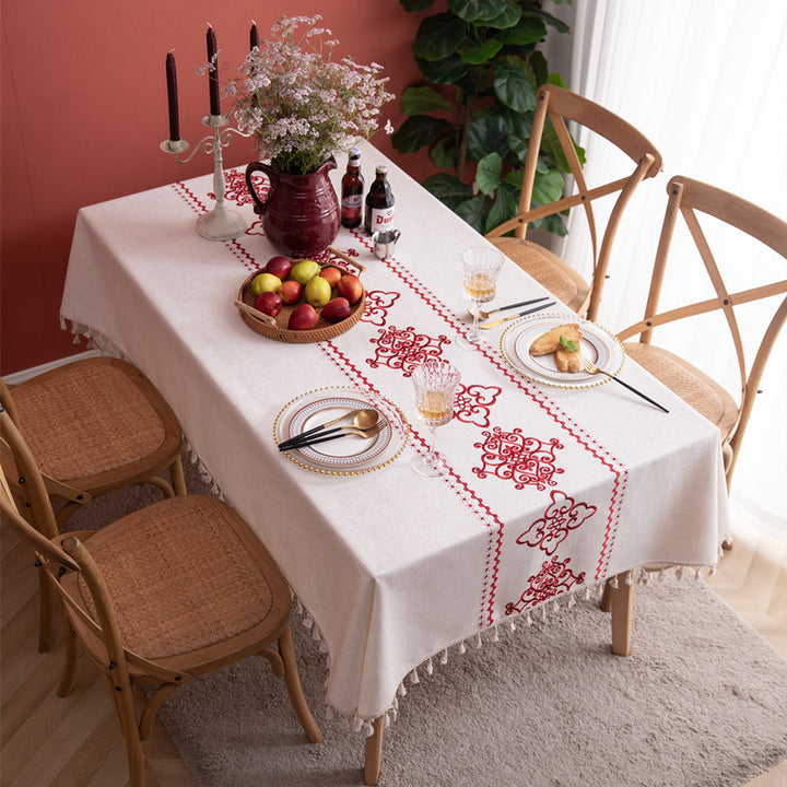 Elegant Embroidered Tablecloth