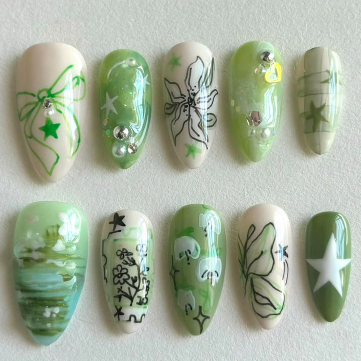 Thematic Artisan Press-On Nail Set Bowlift