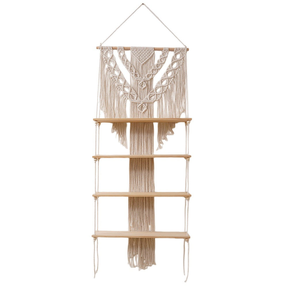 Macrame Wall Shelf Organizer with Bohemian Design Bowlift