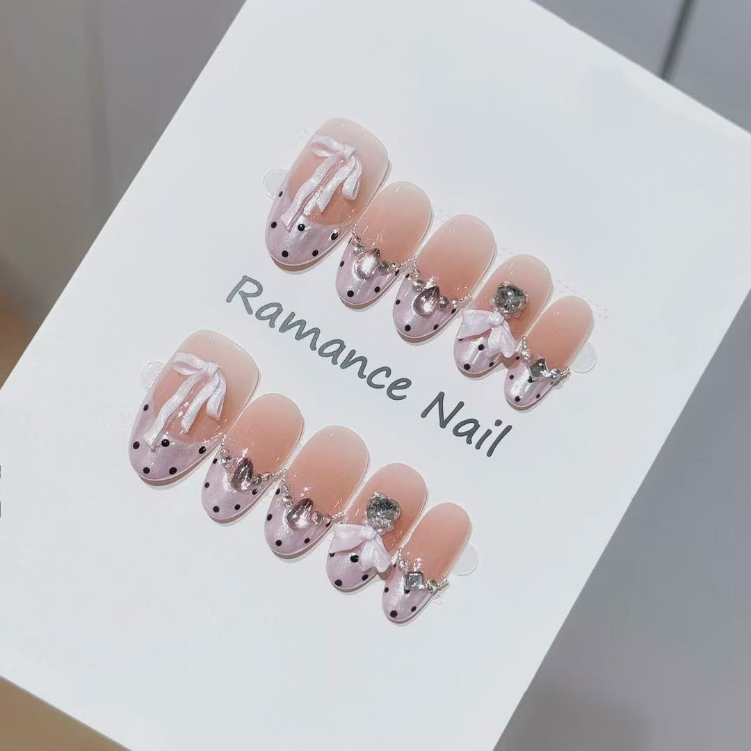 Elegant Decorative Press-On Nail Art Bowlift