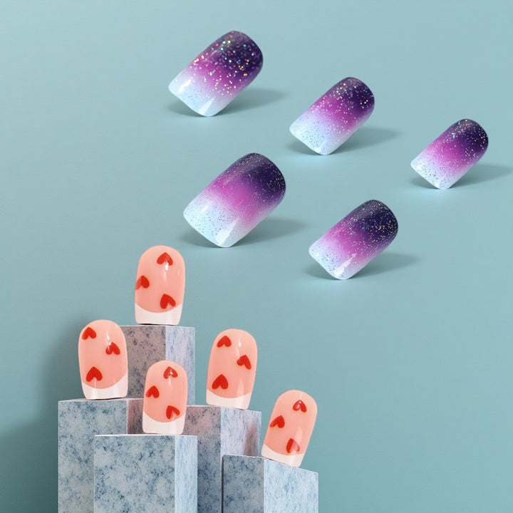 Nail Art Set with Romantic Heart Design Bowlift