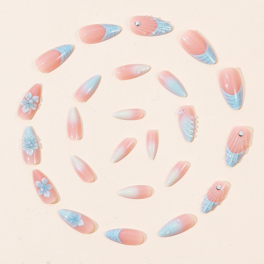 Floral Sculpted Acrylic Nail Art Extensions Bowlift