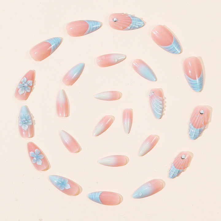 Floral Sculpted Acrylic Nail Art Extensions Bowlift