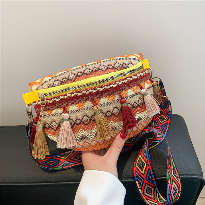 Colorful Embroidered Crossbody Bag Bowlift