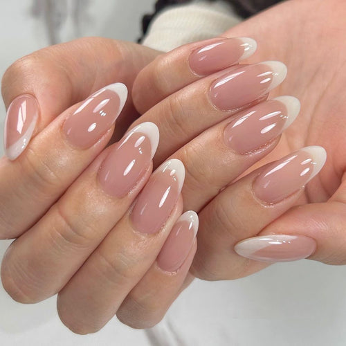 Elegant Gel Nails with Continuous French Tip Bowlift