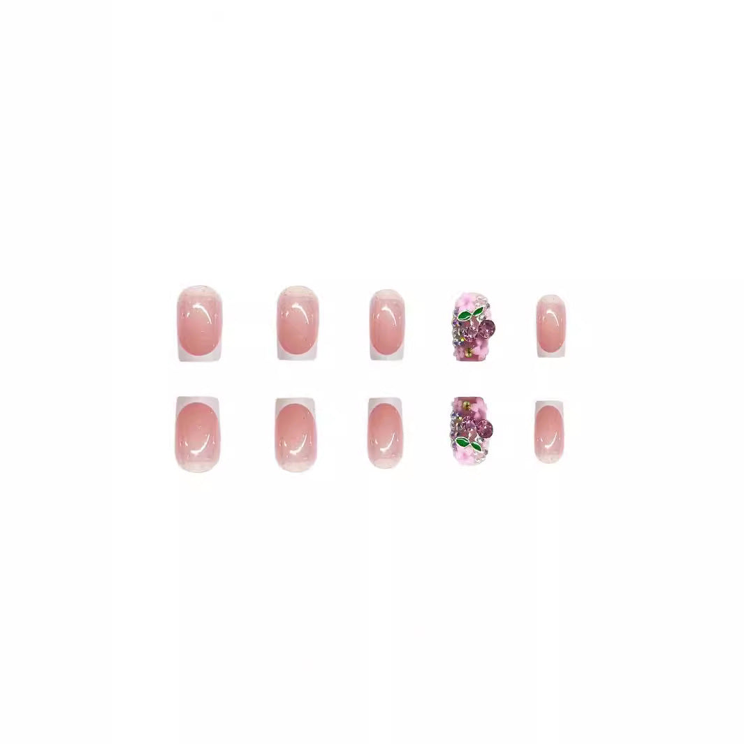 Glittery Floral Nail Art Enhancements Bowlift