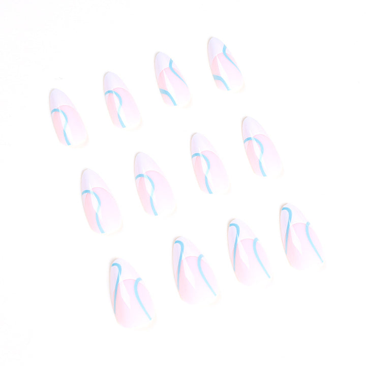 Artful Nail Extensions in an Elegant Design with Colorful Accents Bowlift