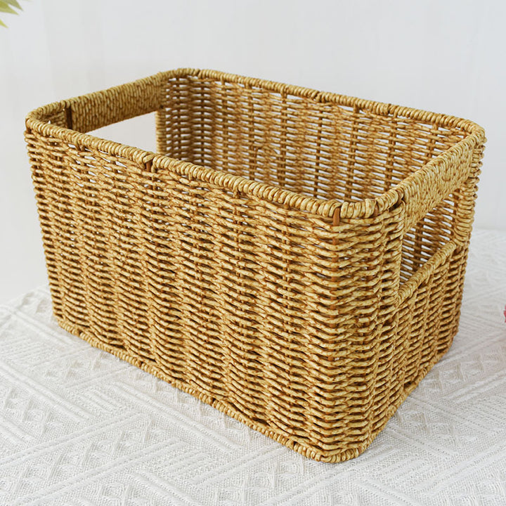 Handcrafted Natural Wicker Storage Basket Bowlift